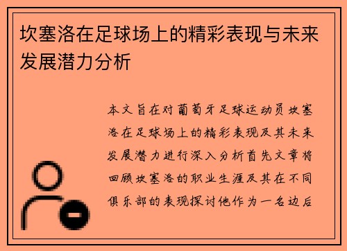 坎塞洛在足球场上的精彩表现与未来发展潜力分析